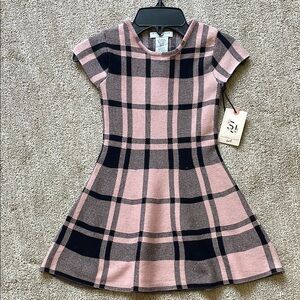 Sincerely Jules Pink and Black Checkered Kids Dress